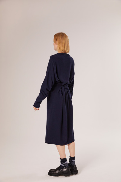 Sosue Wrap Dress Dark Blue Rabatt