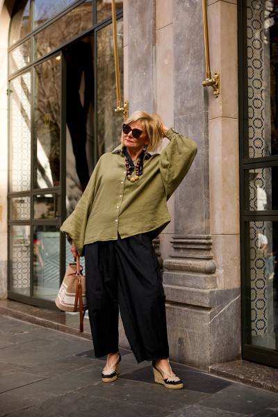 Sosue Bluse Antonia Linen Olive Osterangebot