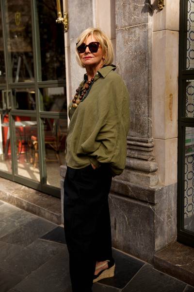 Sosue Bluse Antonia Linen Olive Osterangebot