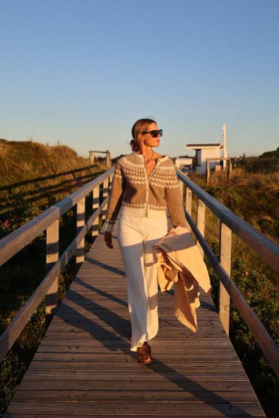 Sosue Jacket Norweger Vintage Beige Neueste Stile