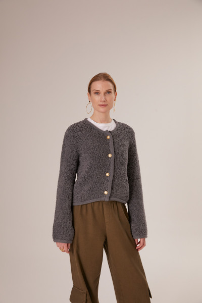 Sosue Fluffy Box Jacket Anthrazit Letzter Tag