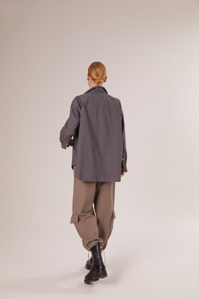 Sosue Bluse Boyfriend Anthrazit Verkauf