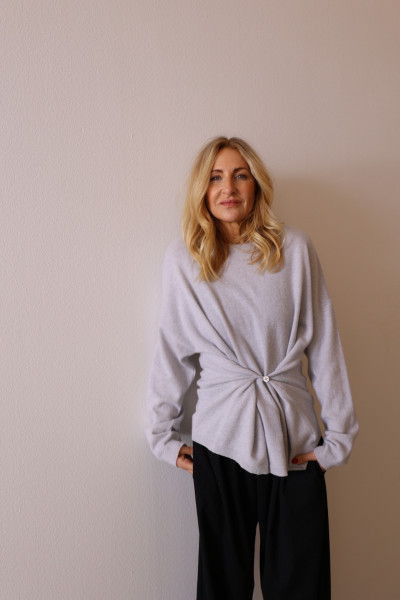 Sosue Wrap Pullover Light Grey Kostenloser Versand