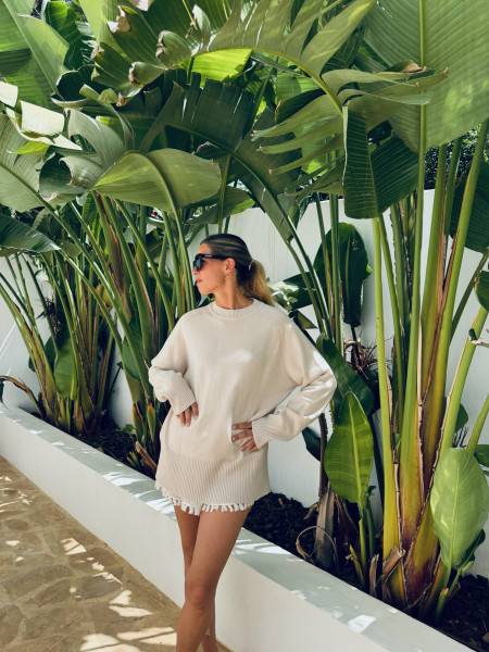 Sosue Boyfriend Pullover Powder Flash Sale