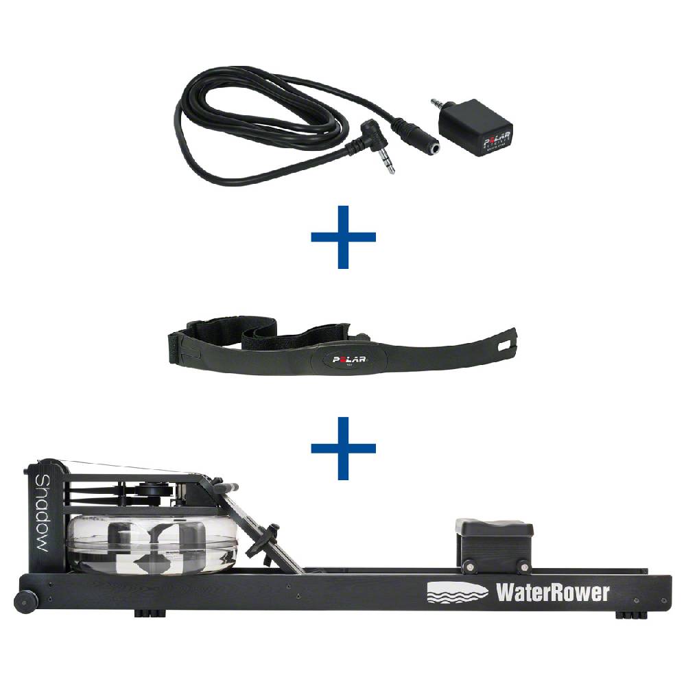 Sport Tec WaterRower Rudergerät Shadow, inkl. S4 Monitor, Herzfrequenzempfänger und Brustgurt POLAR T31, Set 3-tlg Kauf eins, bekomm eins gratis