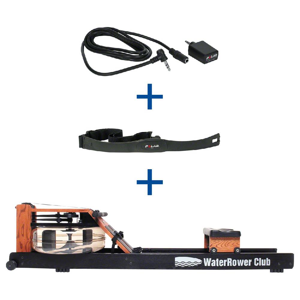 Sport Tec WaterRower Rudergerät Club-Sport, inkl. S4 Monitor, Herzfrequenzempfänger und Brustgurt POLAR T31, Set 3-tlg Tägliche Deals