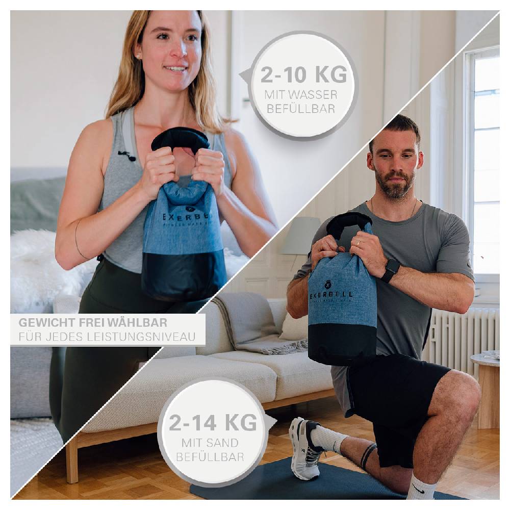 Sport Tec Exerbell faltbare Kettlebell, befüllbar bis 14 kg Fabrik Onlineshop