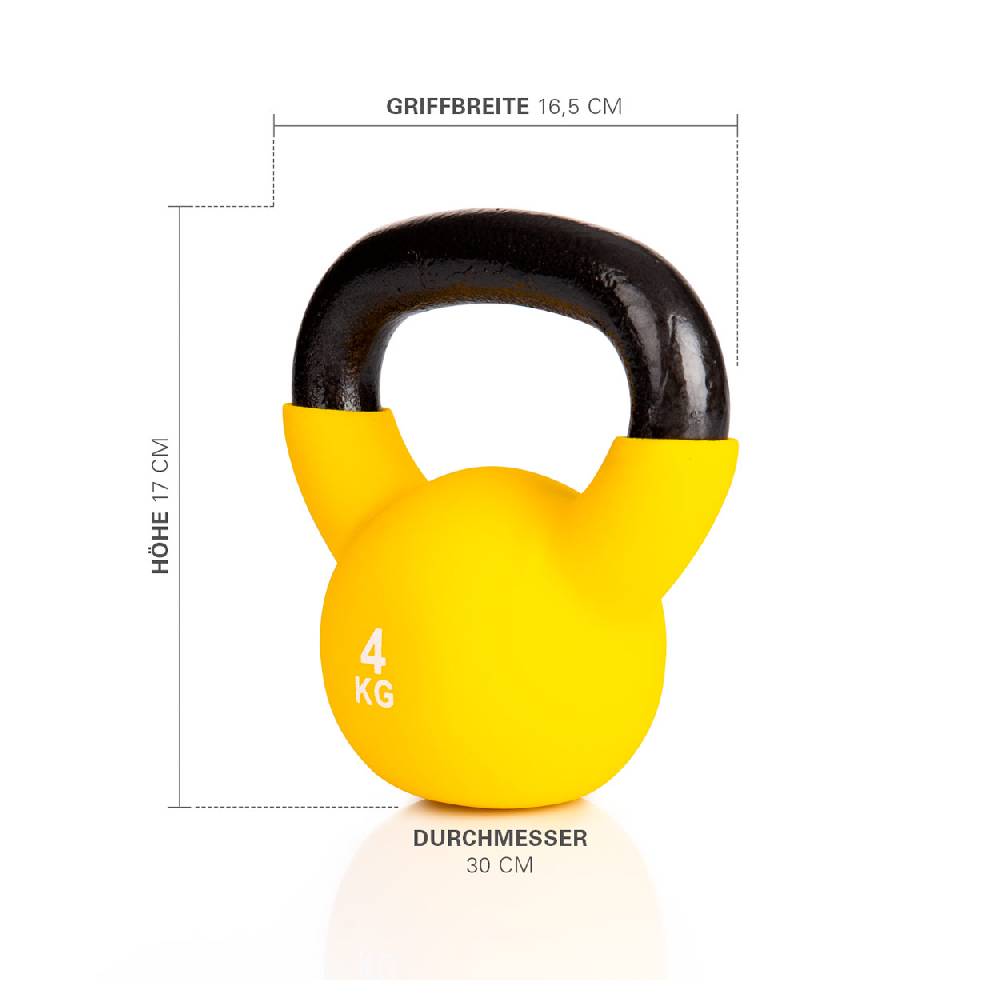 Sport Tec Kettlebell, 4 kg, gelb Fabrikpreis