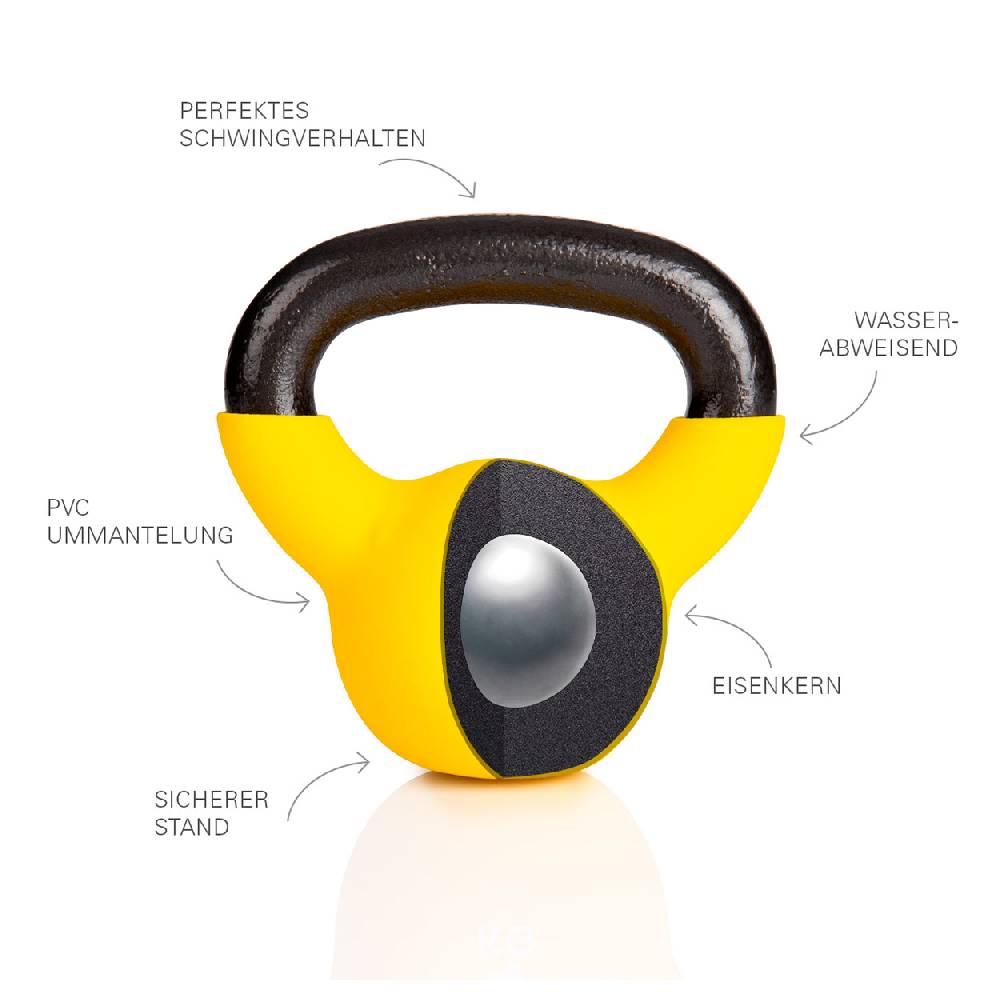 Sport Tec Kettlebell, 4 kg, gelb Fabrikpreis
