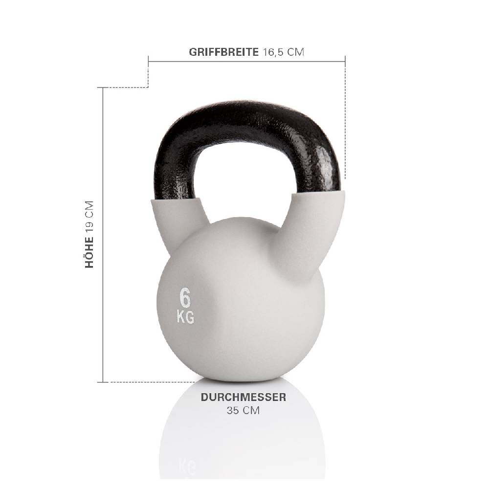Sport Tec Kettlebell, 6 kg, grau Sonderangebot