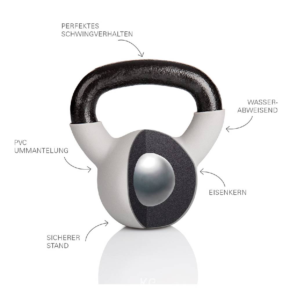 Sport Tec Kettlebell, 6 kg, grau Sonderangebot