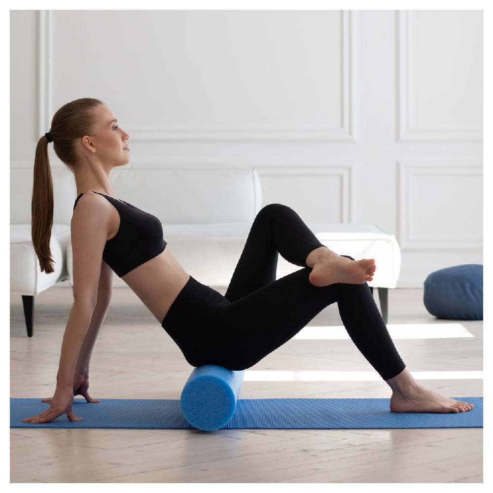 Sport Tec Yoga Rolle, ø 15 cm x 90 cm, blau Nur noch ein Tag übrig